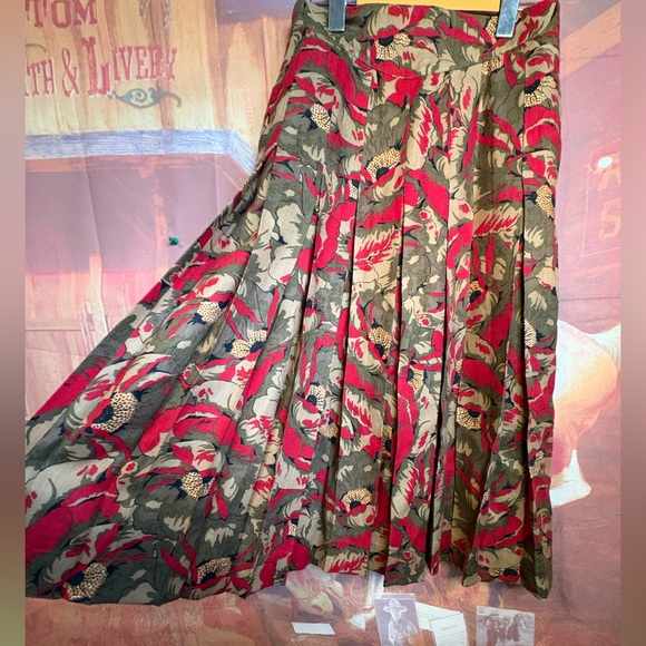 NWT Vintage Azner Reli Italian Wool Pleated Midi Skirt Hudson’s Bay 44 - Picture 6 of 9